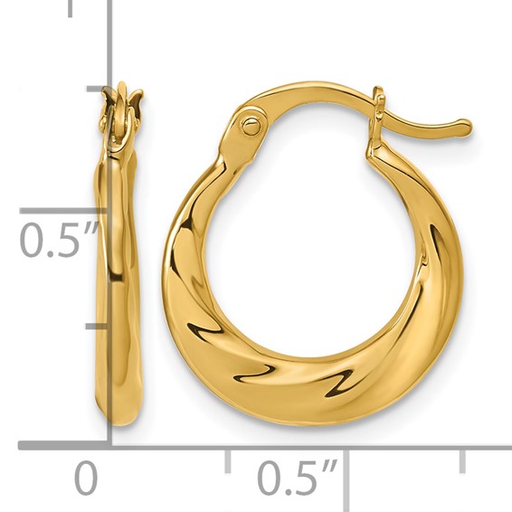 Leslie's 10K Polished Textured Hoop Earrings