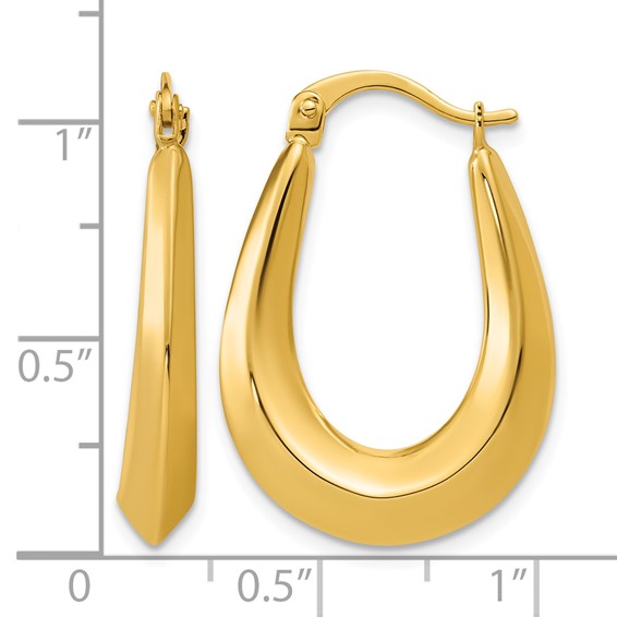Leslie's 10K Polished Oval Hoop Earrings