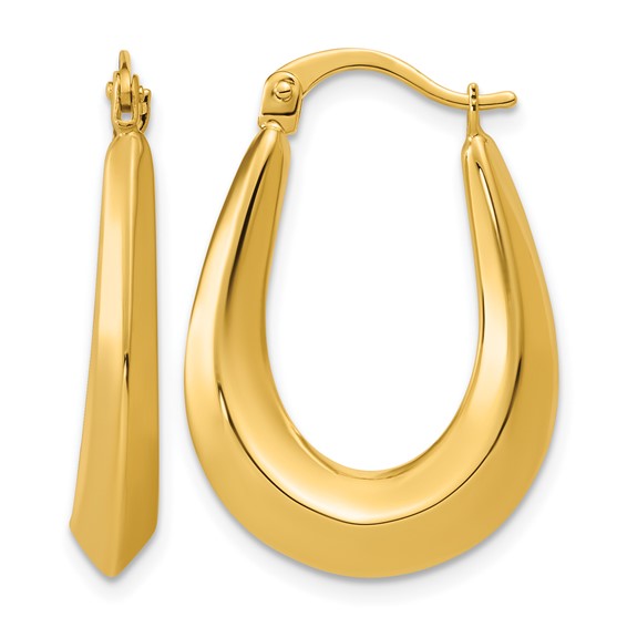 Leslie's 10K Polished Oval Hoop Earrings