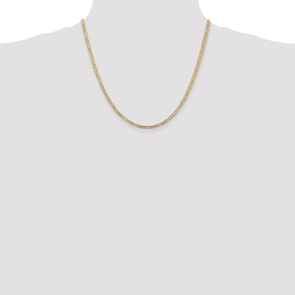 10k 3mm Concave Figaro Chain (10LF080-20)