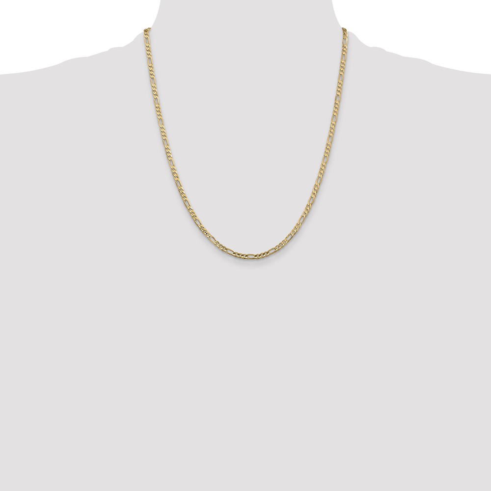 10k 3mm Concave Figaro Chain (10LF080-22)