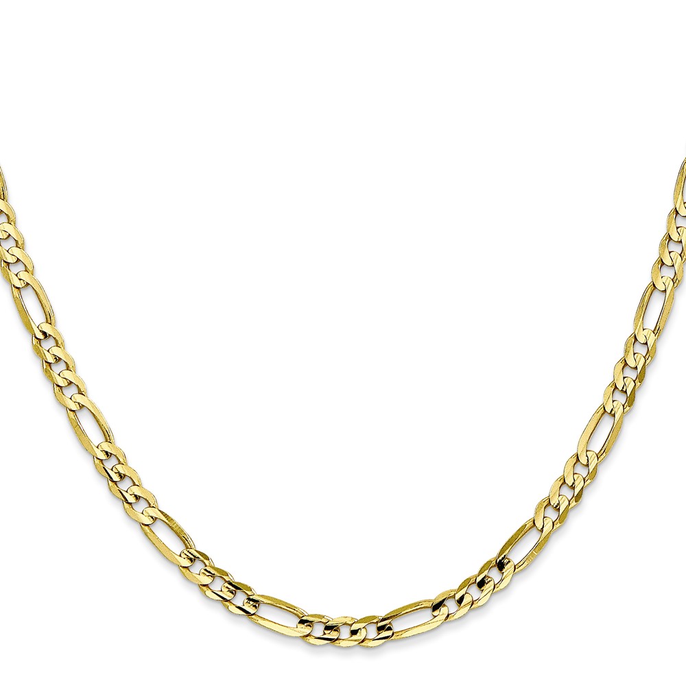10k 4mm Concave Open Figaro Chain (10LF100-26)