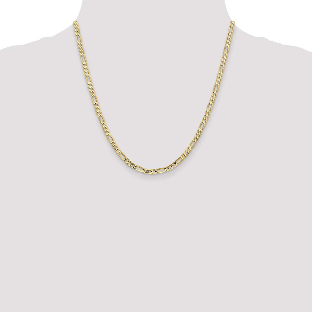 10k 4mm Concave Open Figaro Chain (10LF100-20)