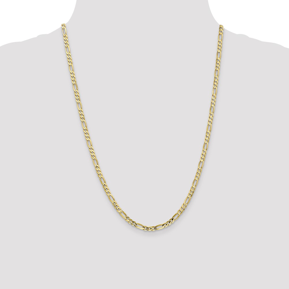10k 4mm Concave Open Figaro Chain (10LF100-24)