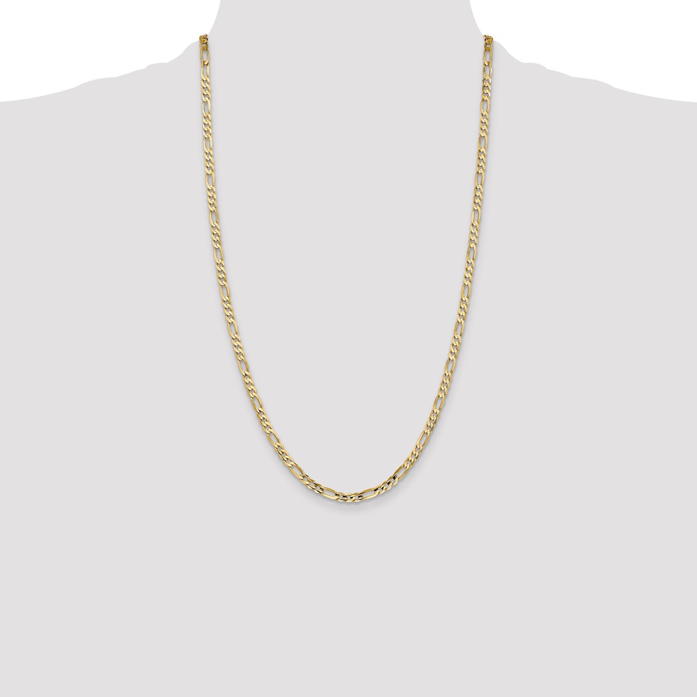 10k 4mm Concave Open Figaro Chain (10LF100-26)