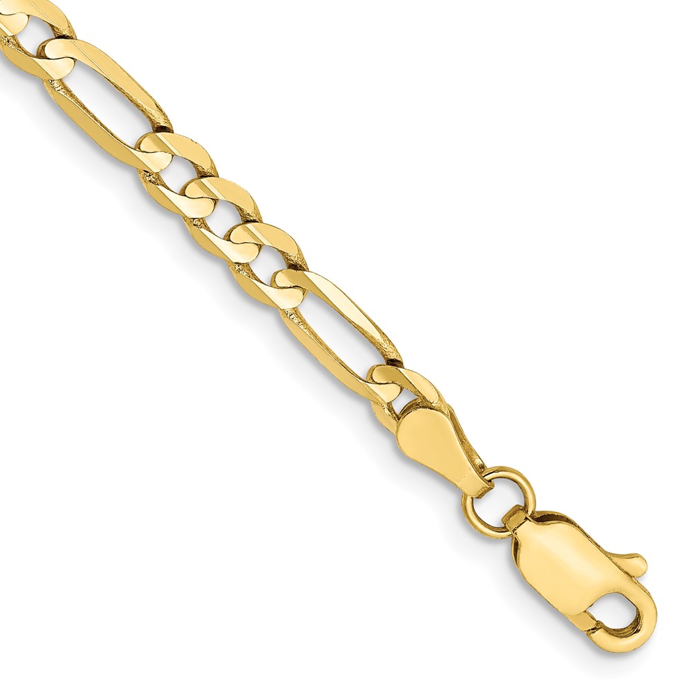 10k 4mm Concave Open Figaro Chain (10LF100-7)