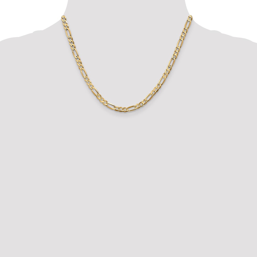 10k 4.5mm Concave Open Figaro Chain (10LF120-18)