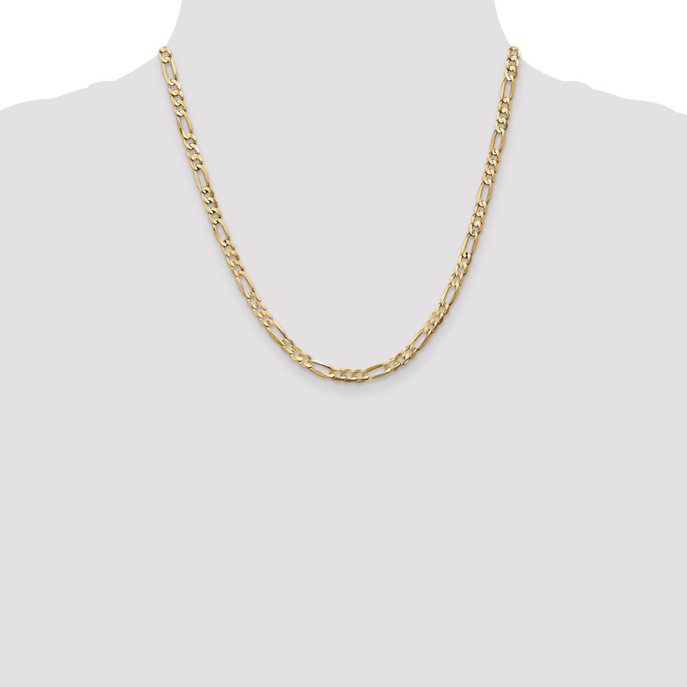 10k 4.5mm Concave Open Figaro Chain (10LF120-20)