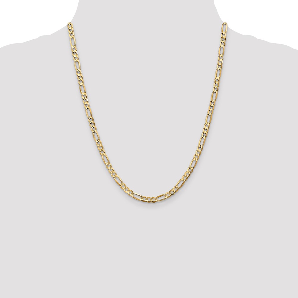 10k 4.5mm Concave Open Figaro Chain (10LF120-22)