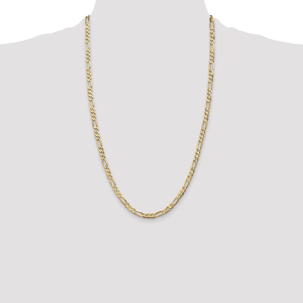 10k 4.5mm Concave Open Figaro Chain (10LF120-26)