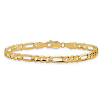 10K 4.5mm Yellow Gold Concave Open Figaro Chain view 3