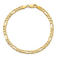 10K 4.5mm Yellow Gold Concave Open Figaro Chain view 4
