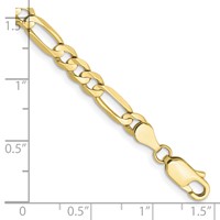 10K 4.5mm Yellow Gold Concave Open Figaro Chain view 2