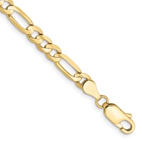 10K 4.5mm Yellow Gold Concave Open Figaro Chain view 1