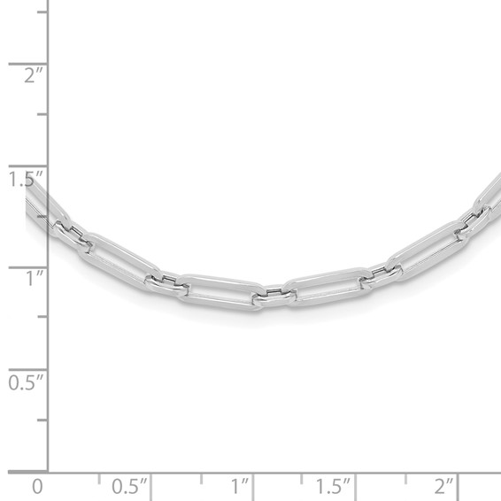Leslie's 10K White Gold Polished Flat Oval Link Necklace