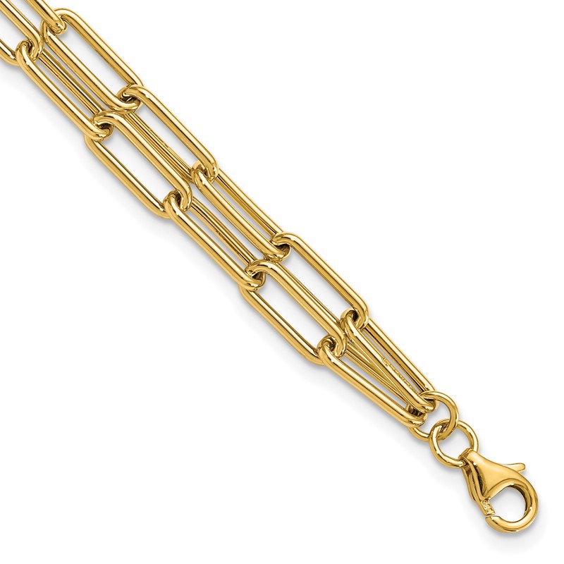 10k Polished Double-layer Link Bracelet