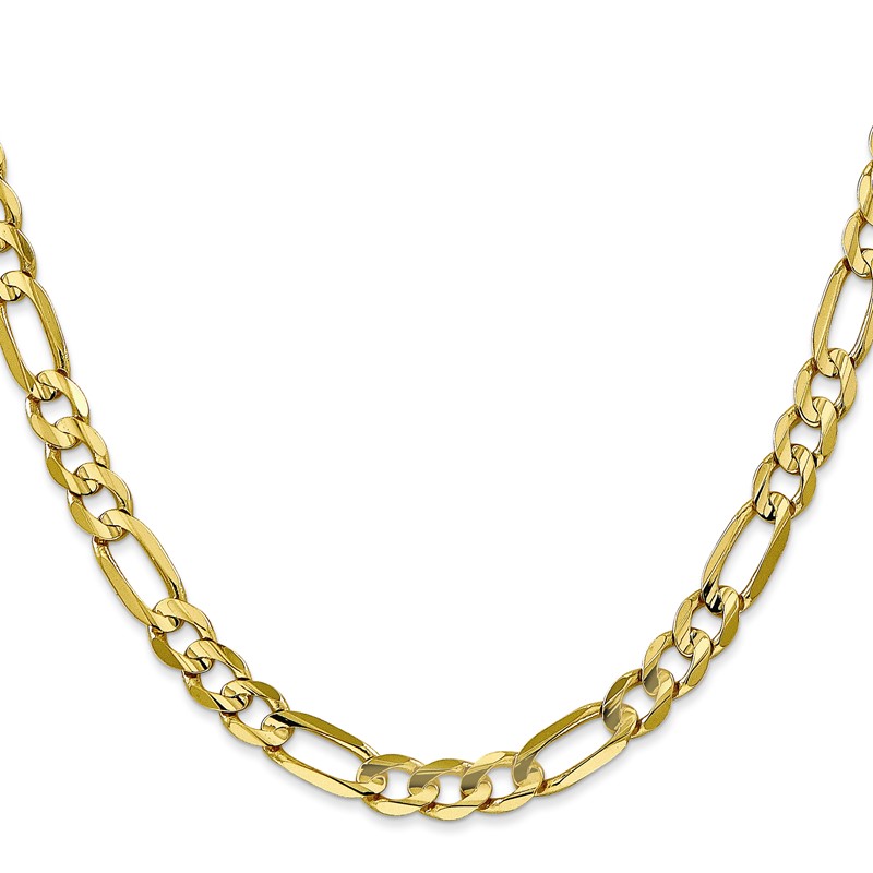 10k 6mm Concave Open Figaro Chain