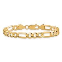 10K 6mm Yellow Gold Concave Open Figaro Chain view 3