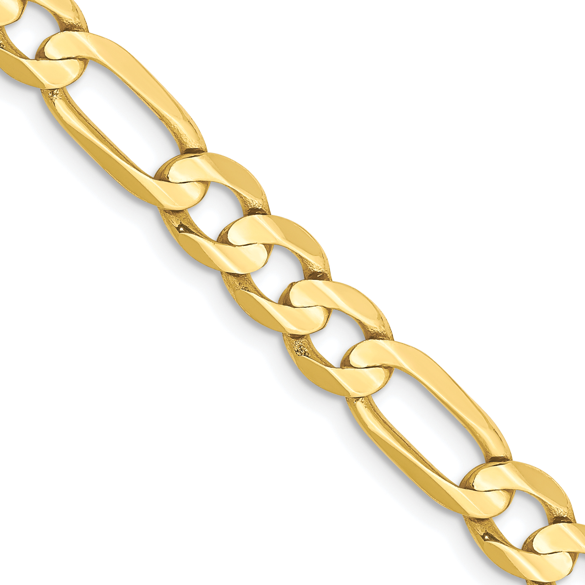 10k 6mm Concave Open Figaro Chain (10LF160-18)