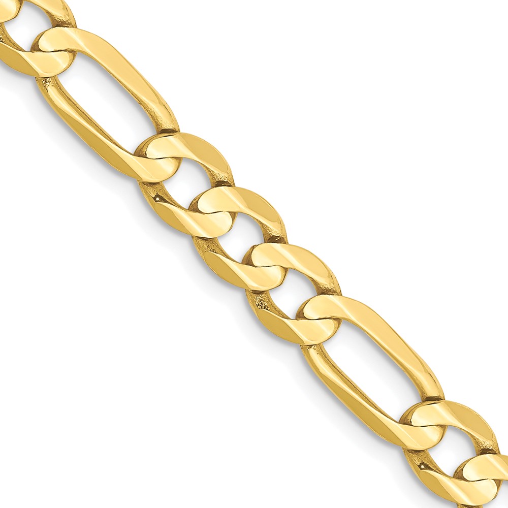 10k 6mm Concave Open Figaro Chain (10LF160-18)