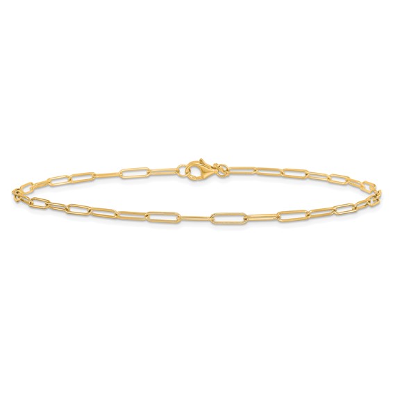 Leslie's 10K Polished Fancy Link Anklet