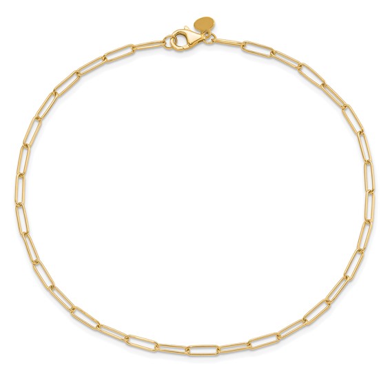 Leslie's 10K Polished Fancy Link Anklet