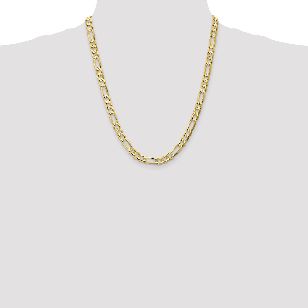 10k 6.75mm Concave Open Figaro Chain (10LF180-22)