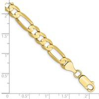 10K 6.75mm Yellow Gold Concave Open Figaro Chain view 2