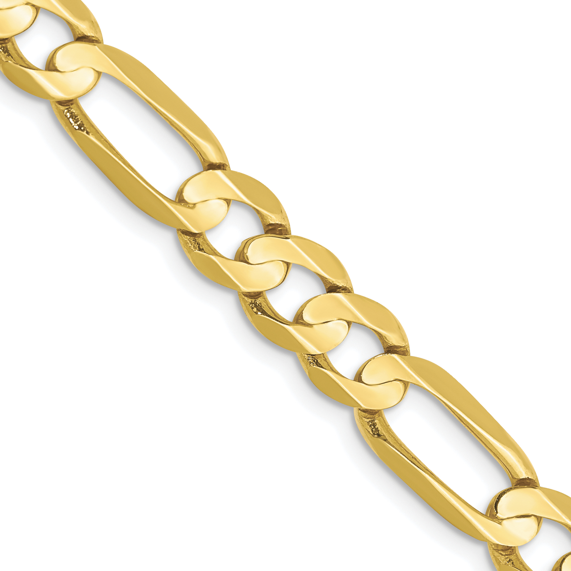10k 6.75mm Concave Open Figaro Chain (10LF180-22)