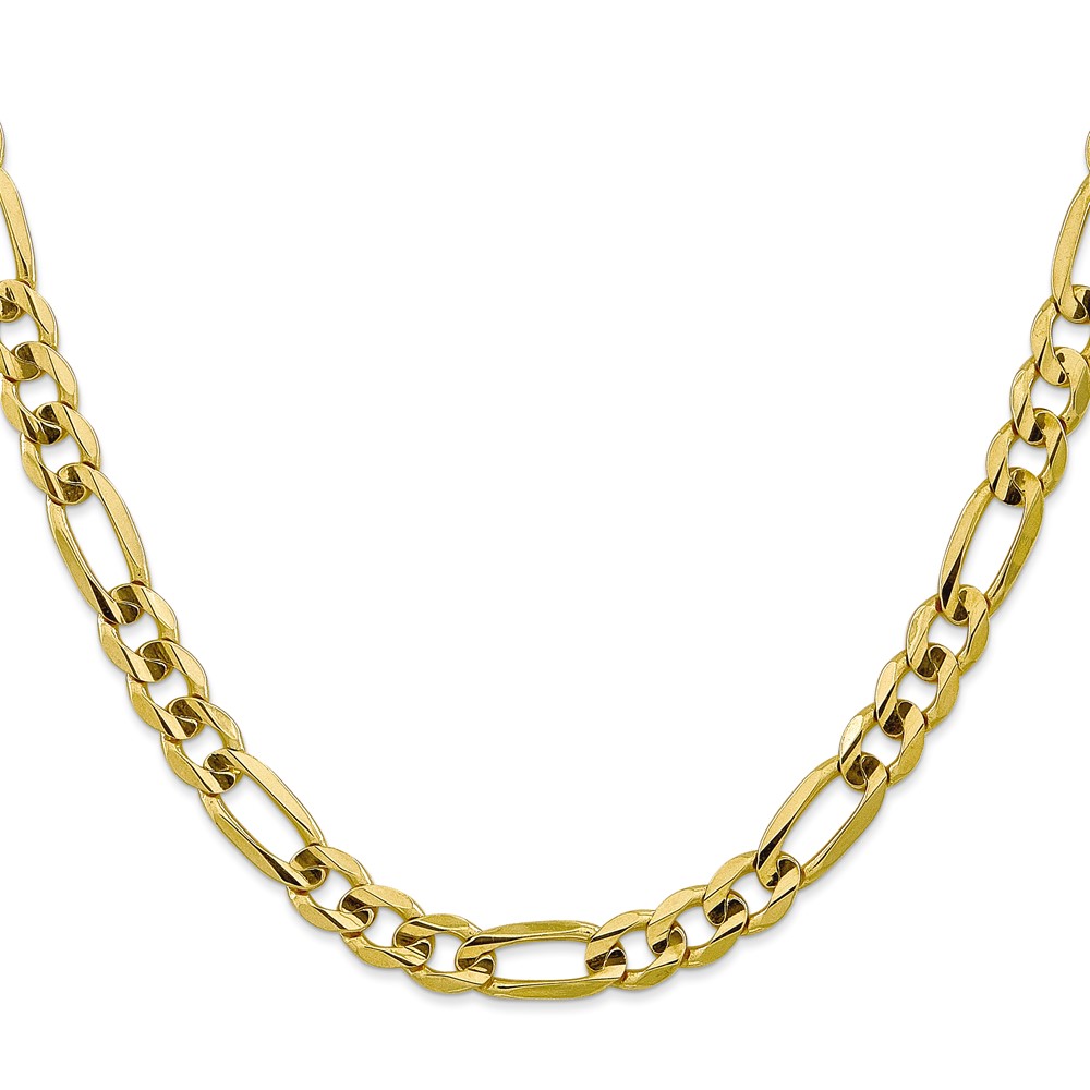 10k 7.5mm Concave Open Figaro Chain (10LF200-22)