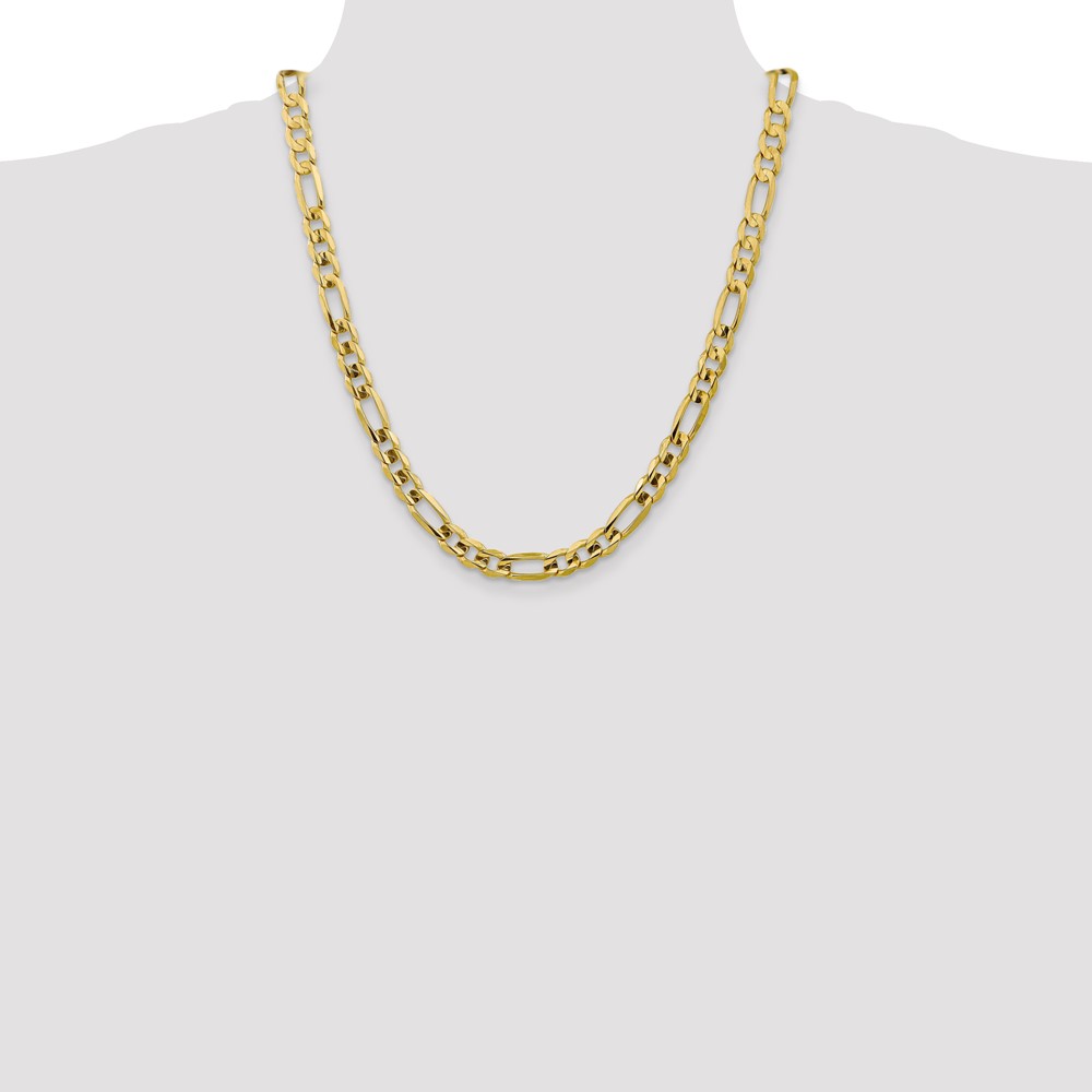 10k 7.5mm Concave Open Figaro Chain (10LF200-22)