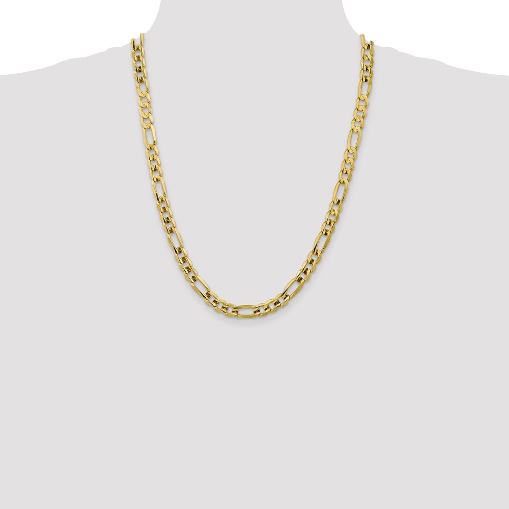 10k 7.5mm Concave Open Figaro Chain (10LF200-24)