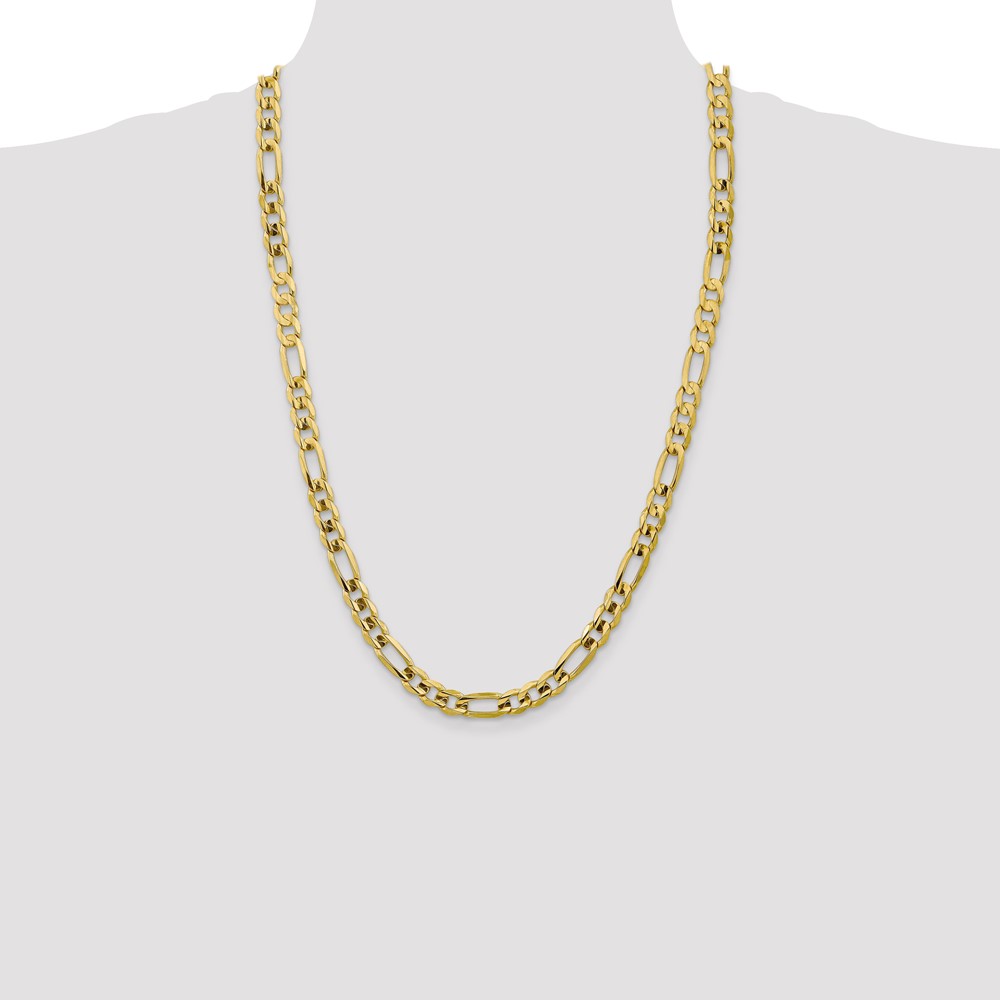 10k 7.5mm Concave Open Figaro Chain (10LF200-26)