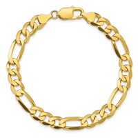 10K 7.5mm Yellow Gold Concave Open Figaro Chain view 4