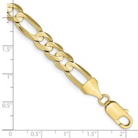 10K 7.5mm Yellow Gold Concave Open Figaro Chain view 2