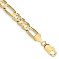 10K 7.5mm Yellow Gold Concave Open Figaro Chain view 1