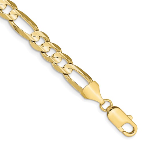 10K 7.5mm Concave Open Figaro Chain