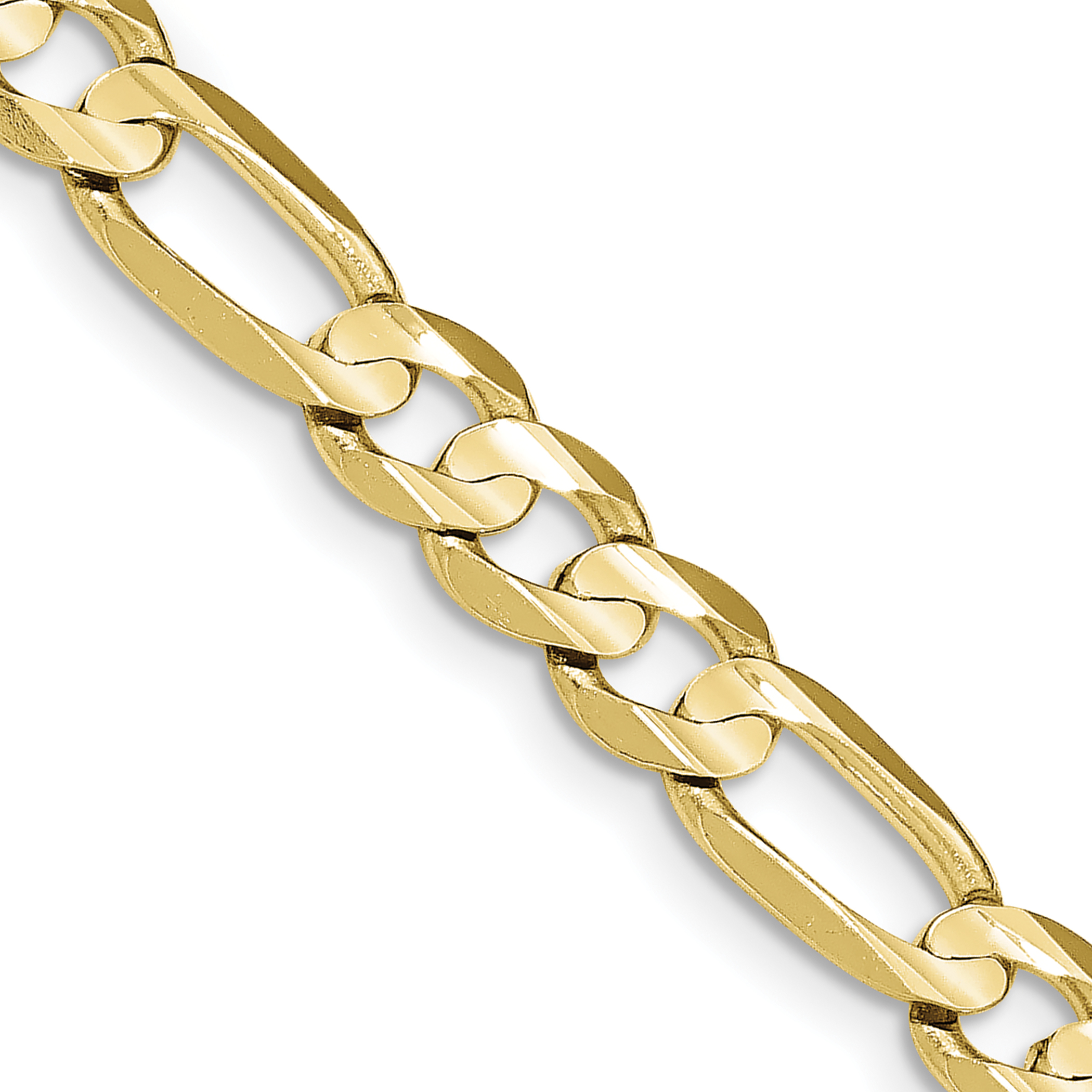 10k 7.5mm Concave Open Figaro Chain (10LF200-22)