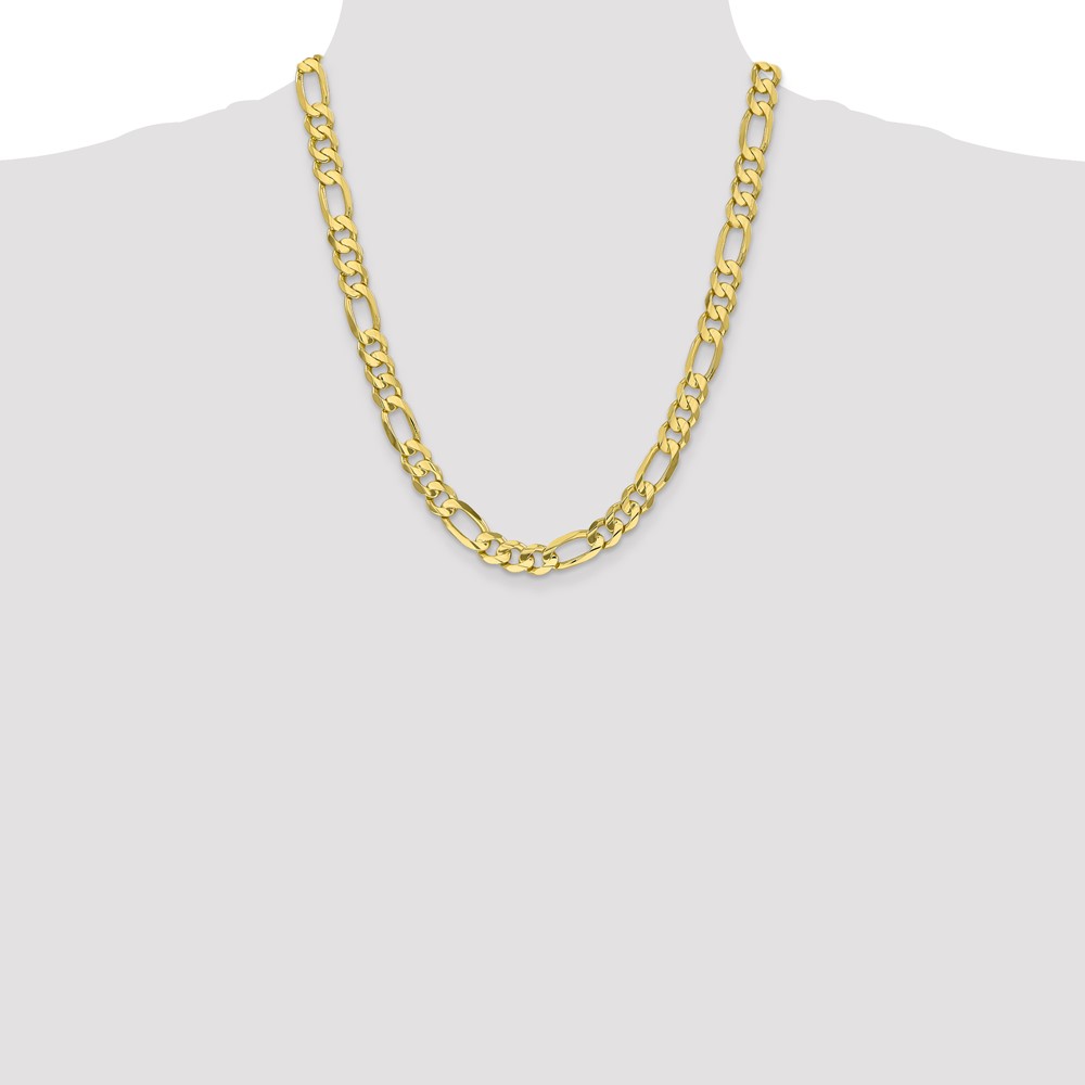 10k 8.75mm Concave Open Figaro Chain (10LF220-22)