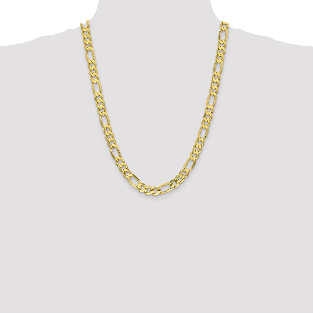 10k 8.75mm Concave Open Figaro Chain (10LF220-24)