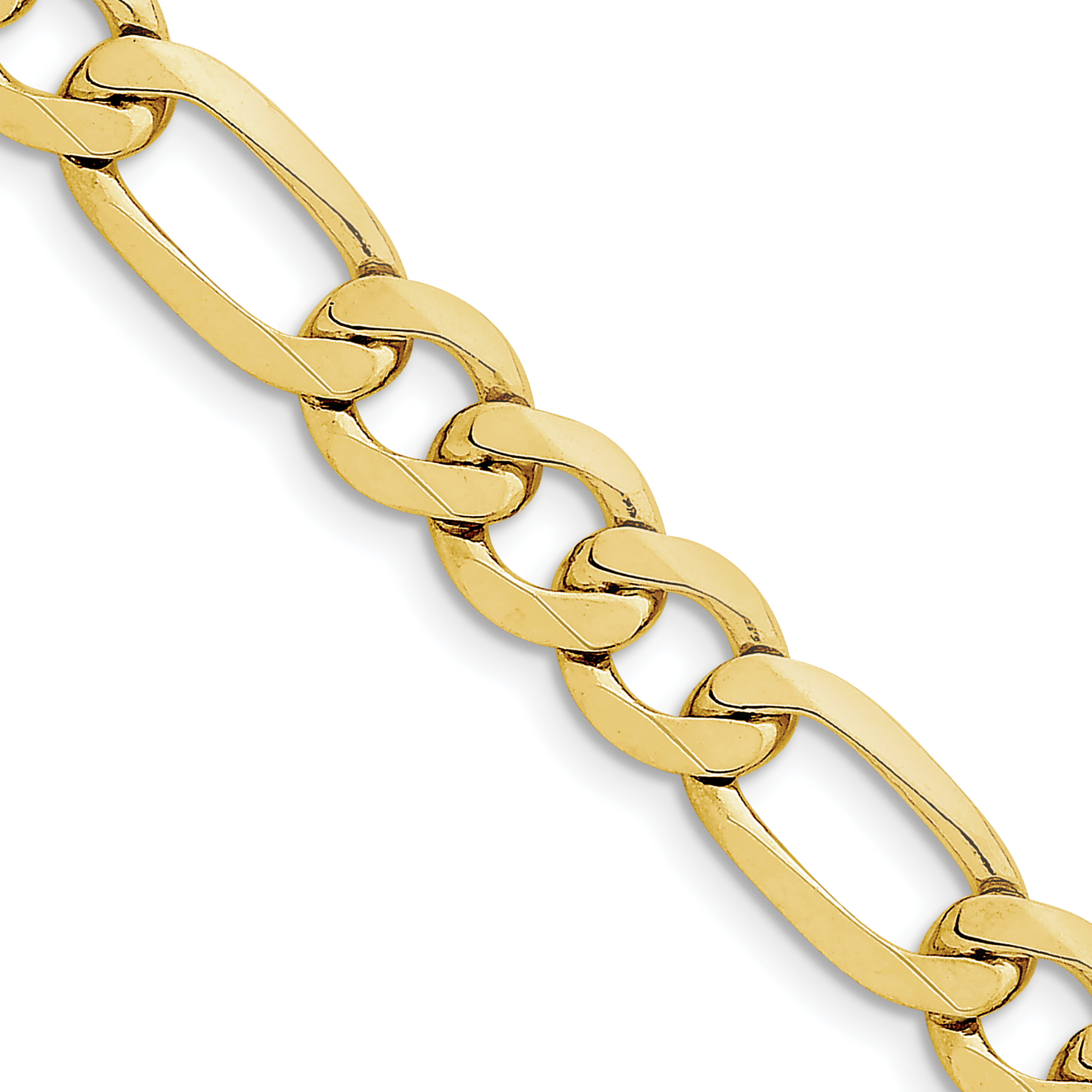 10k 10mm Concave Open Figaro Chain (10LF250-22)