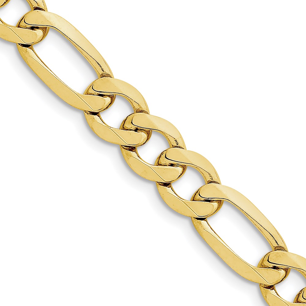 10k 10mm Concave Open Figaro Chain (10LF250-22)