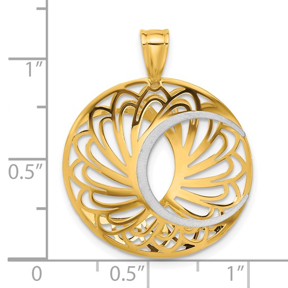 Leslie's 10K Two-tone Polished and Satin Pendant