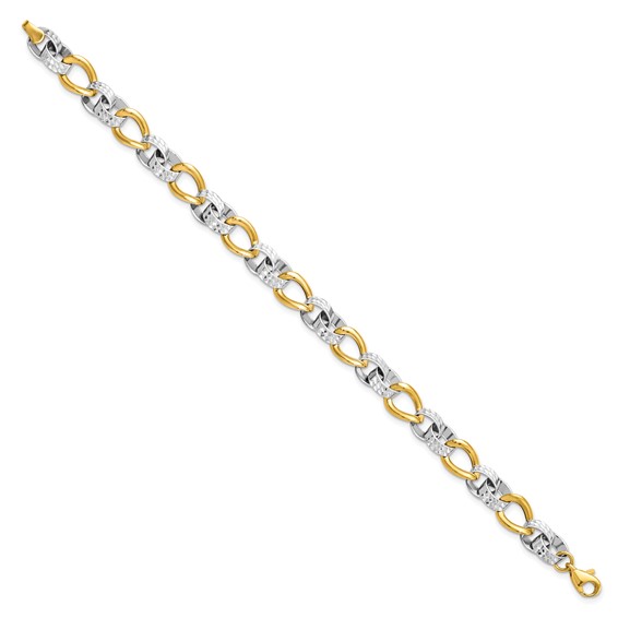 Leslie's 10K Two-tone Polished and D/C Link Bracelet