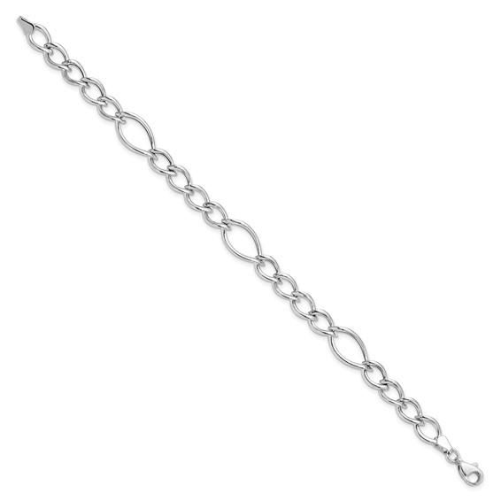 Leslie's 10K White Gold Polished Link Bracelet