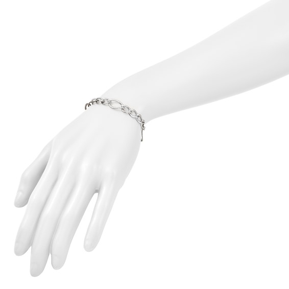 Leslie's 10K White Gold Polished Link Bracelet