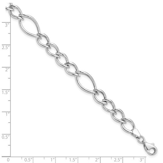 Leslie's 10K White Gold Polished Link Bracelet