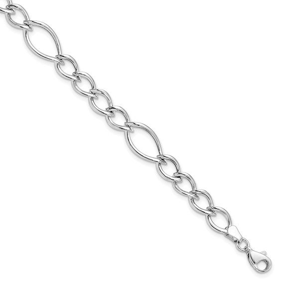 Leslie's 10K White Gold Polished Link Bracelet