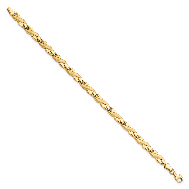10K Polished and Brushed Bracelet