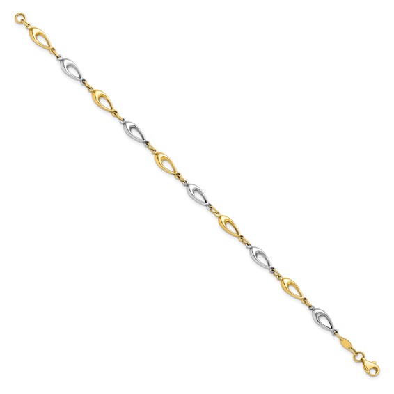 Leslie's 10K Two-tone Polished Bracelet